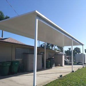 Ace Screen Repair and More Project Gallery Image of a Finished White Carport Project on a Florida Home