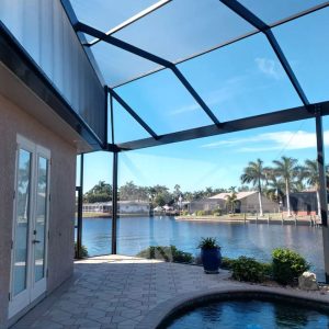 Ace Screen Repair and More Project Gallery Image of Custom Picture View Wide Screen Enclosure on a Florida Home